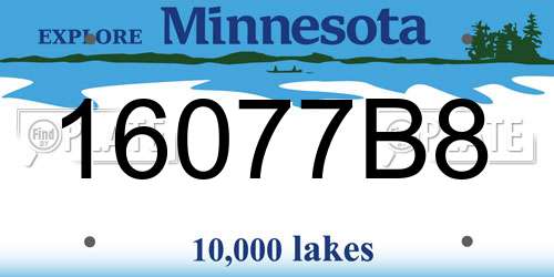 16077B8 Minnesota License Plate