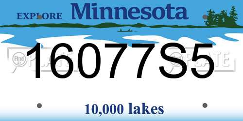 16077S5 Minnesota License Plate