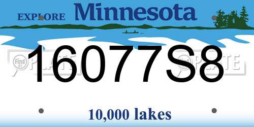 16077S8 Minnesota License Plate