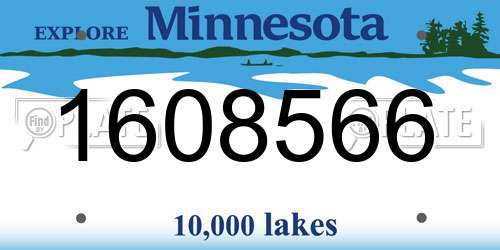 1608566 Minnesota License Plate
