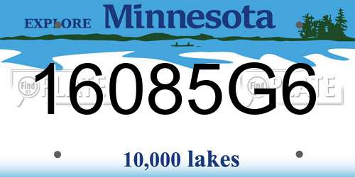16085G6 Minnesota License Plate