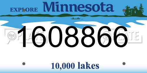 1608866 Minnesota License Plate