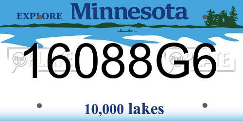 16088G6 Minnesota License Plate