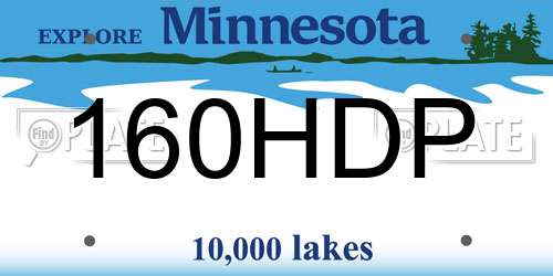160HDP Minnesota License Plate
