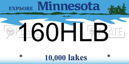 160HLB Minnesota License Plate