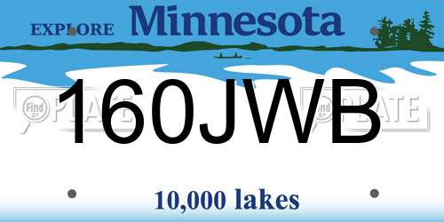 160JWB Minnesota License Plate