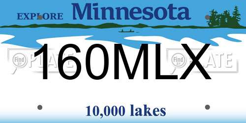 160MLX Minnesota License Plate