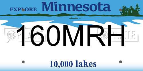 160MRH Minnesota License Plate