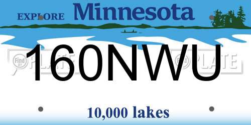 160NWU Minnesota License Plate