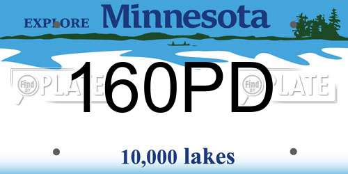 160PD Minnesota License Plate