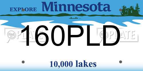 160PLD Minnesota License Plate