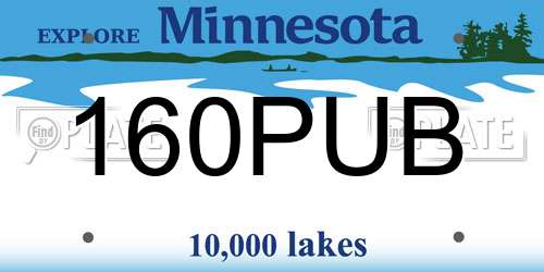 160PUB Minnesota License Plate