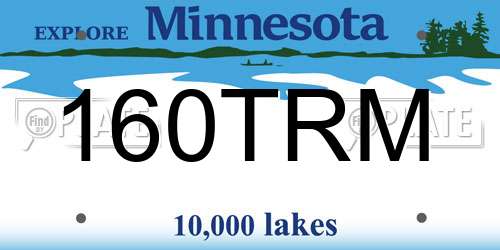 160TRM Minnesota License Plate