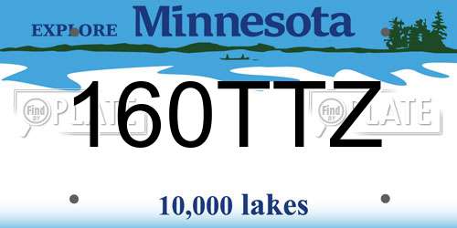 160TTZ Minnesota License Plate
