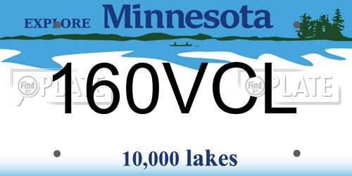 160VCL Minnesota License Plate