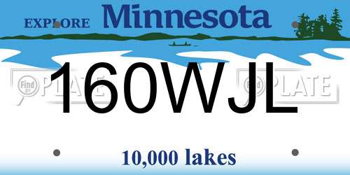 160WJL Minnesota License Plate