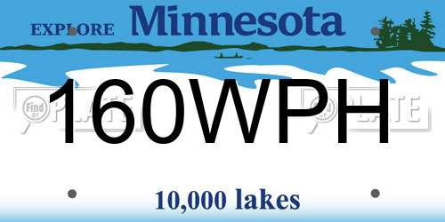 160WPH Minnesota License Plate