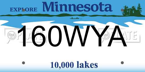 160WYA Minnesota License Plate