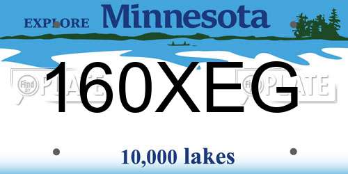 160XEG Minnesota License Plate