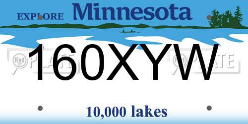 160XYW Minnesota License Plate