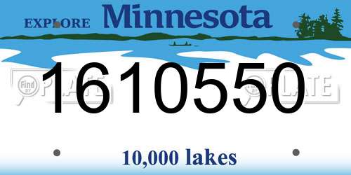 1610550 Minnesota License Plate