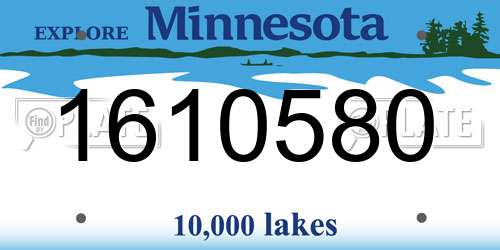 1610580 Minnesota License Plate