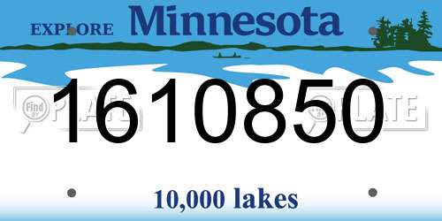 1610850 Minnesota License Plate