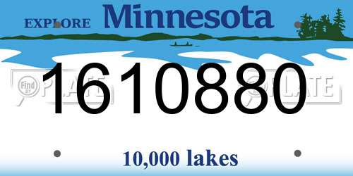 1610880 Minnesota License Plate