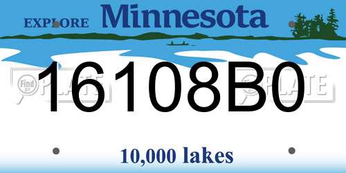16108B0 Minnesota License Plate