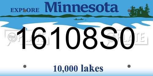 16108S0 Minnesota License Plate
