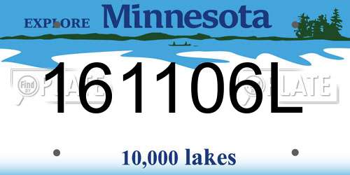 161106L Minnesota License Plate