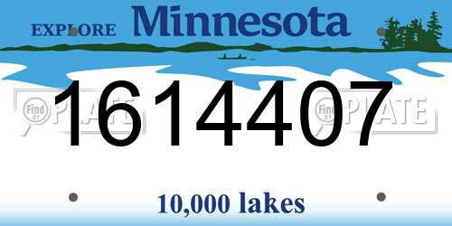 1614407 Minnesota License Plate