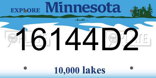 16144D2 Minnesota License Plate