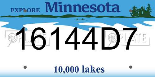 16144D7 Minnesota License Plate