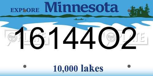 16144O2 Minnesota License Plate