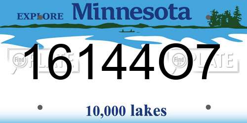 16144O7 Minnesota License Plate