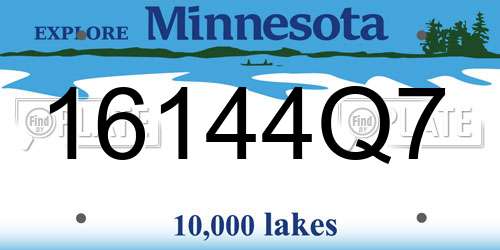 16144Q7 Minnesota License Plate