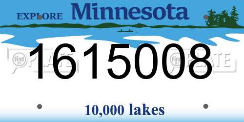 1615008 Minnesota License Plate