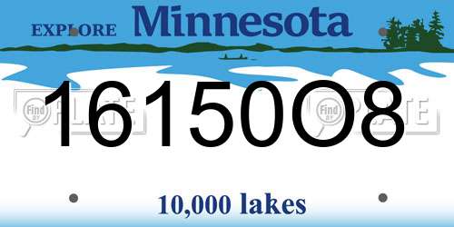 16150O8 Minnesota License Plate