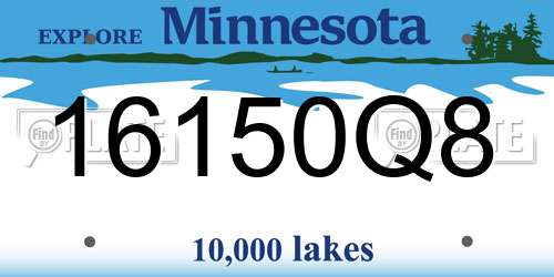 16150Q8 Minnesota License Plate