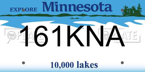 161KNA Minnesota License Plate