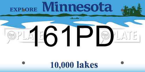 161PD Minnesota License Plate