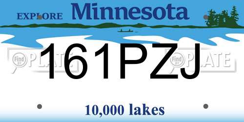 161PZJ Minnesota License Plate
