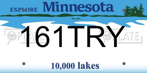 161TRY Minnesota License Plate