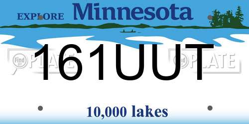 161UUT Minnesota License Plate
