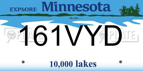 161VYD Minnesota License Plate