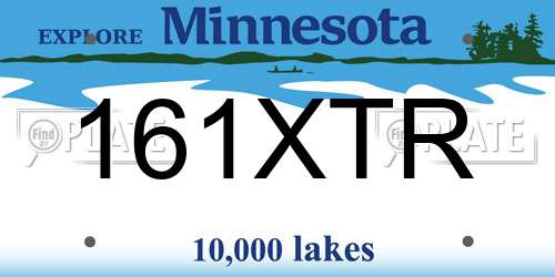 161XTR Minnesota License Plate