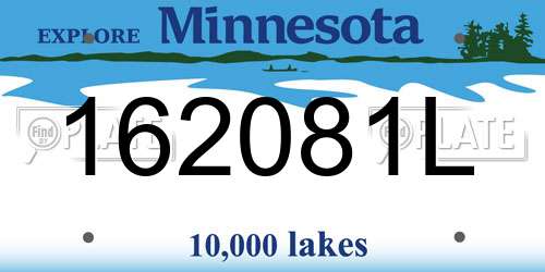 162081L Minnesota License Plate
