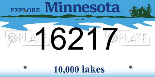16217 Minnesota License Plate