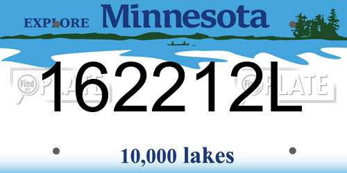 162212L Minnesota License Plate